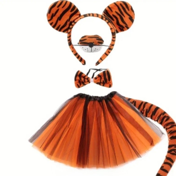 Tiger Costume Set for Adults - Orange and Black - Picture 1 of 2